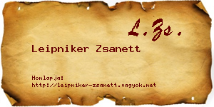 Leipniker Zsanett névjegykártya